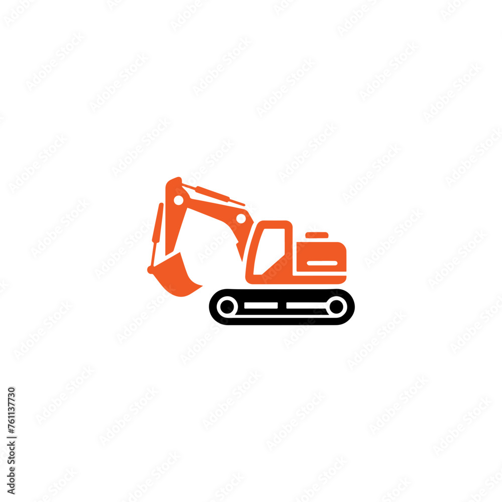 Simple Excavator Logo Flat Design Vector Simple Excavator Logo Flat Design Vector