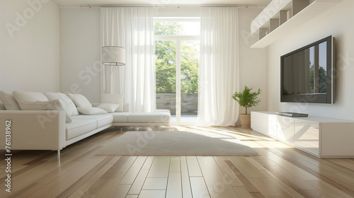 Minimalist modern bedroom interior. Generative AI