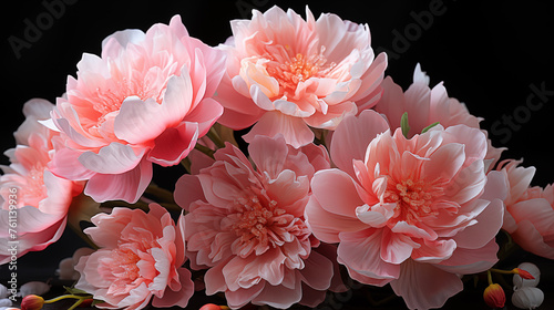 Bouquet of pink peony in a vase  soft focus background
