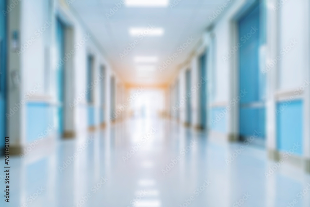 Blurred background - Abstract blur hospital and clinic interior for background. Abstract blur hospital corridor defocused Medical background.