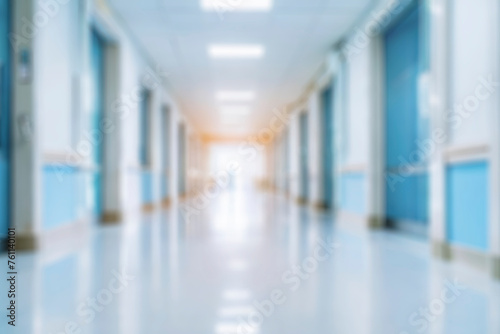Blurred background - Abstract blur hospital and clinic interior for background. Abstract blur hospital corridor defocused Medical background. © Saichol
