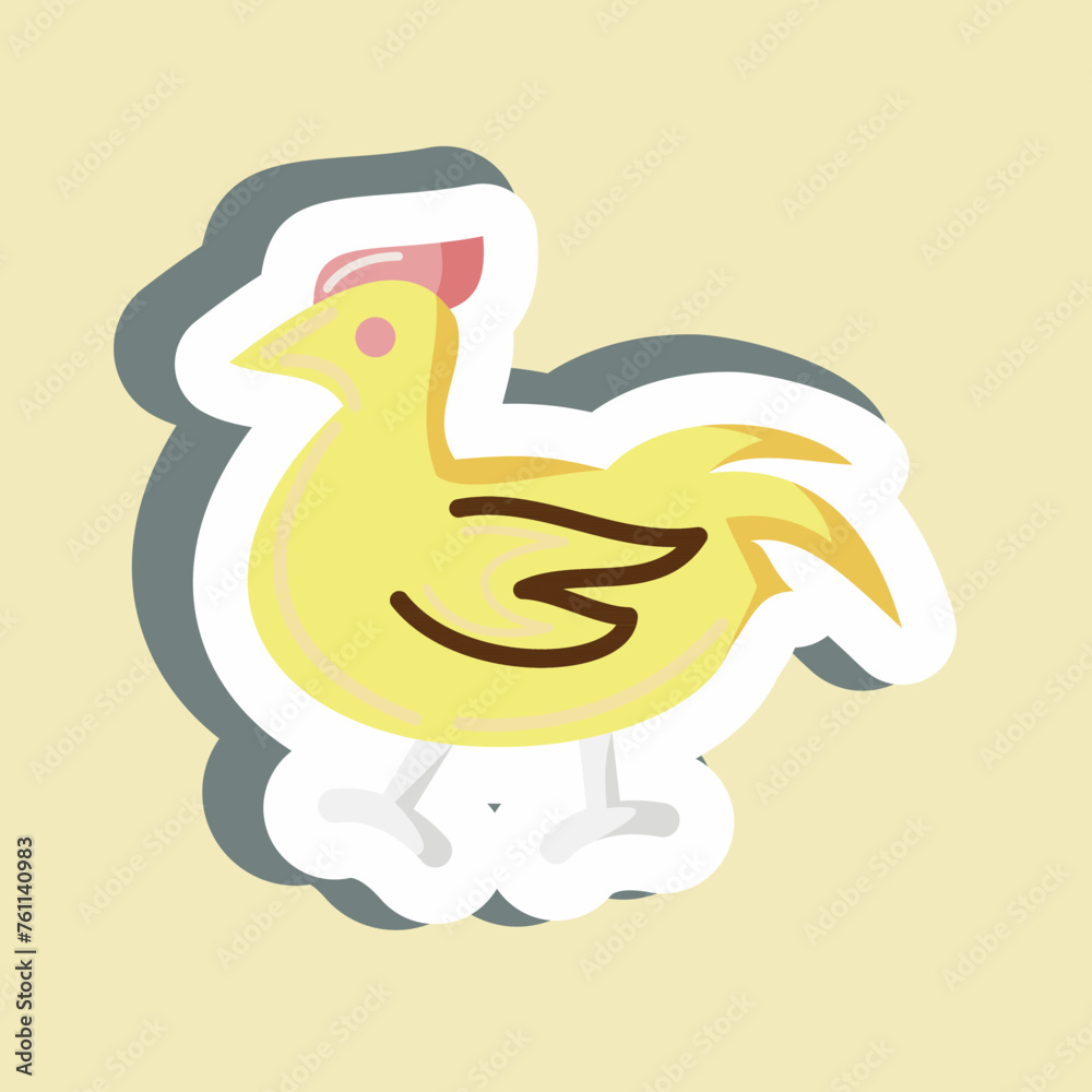 Sticker Chicken. suitable for Meat. simple design editable. design template vector. simple illustration