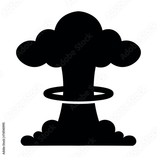 vector mushroom cloud icon on white background