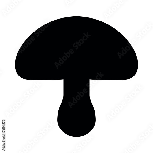 black vector mushroom icon on white background