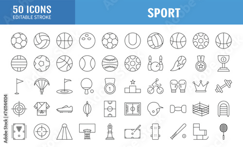 Sport icons set. Vector illustration.