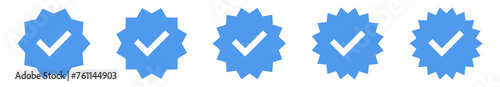 Verified badge icon tick symbol vector approved check mark icon. Blue checkmark icons - Certificate badge Quality certify icon