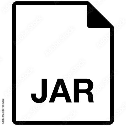 Single black JAR file line icon, simple flat design infographic pictogram vector for app web website button ui interface elements isolated on white background