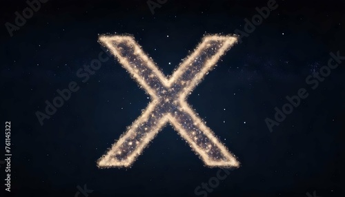 Letter X Made Of Stars