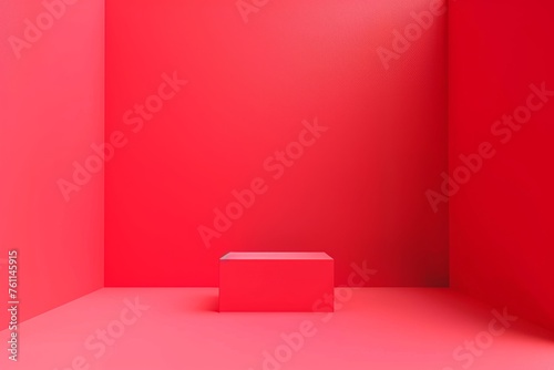 Red Room With Square Object in Center © Yasir