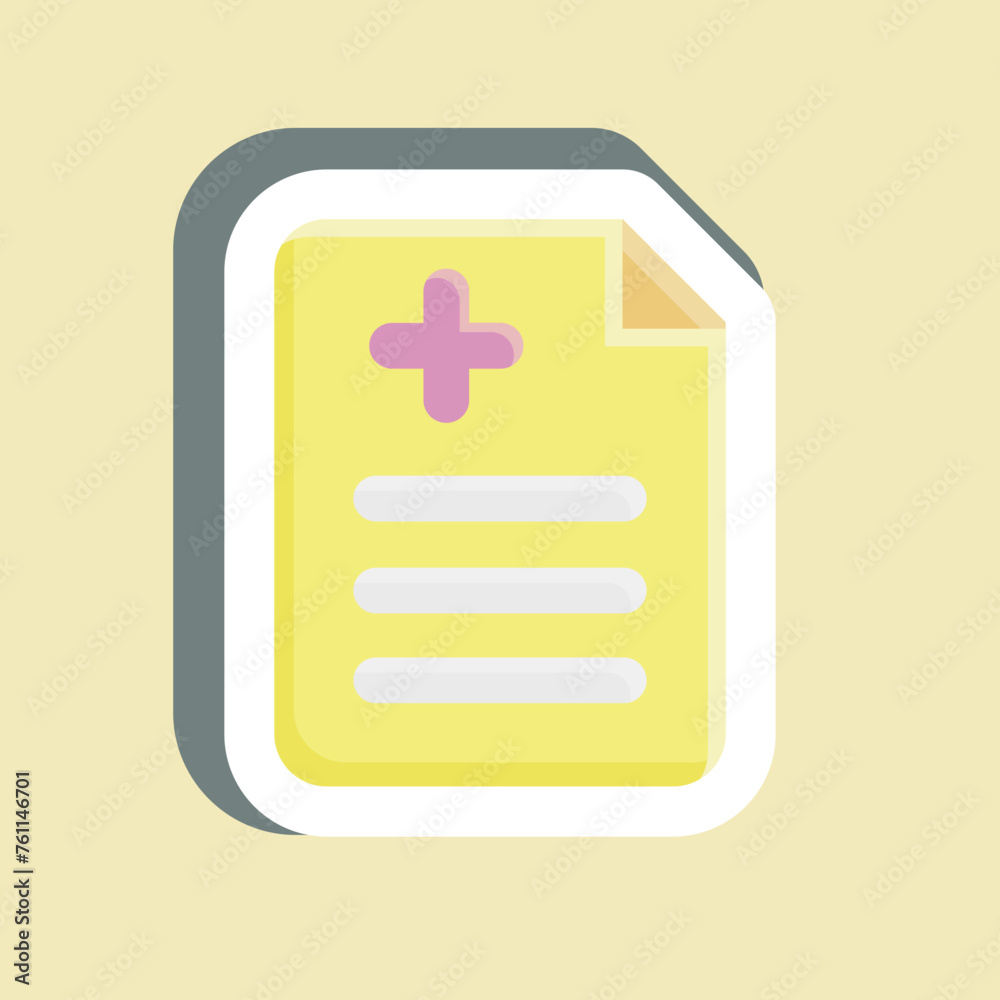 Obraz premium Sticker Medical Report. suitable for medicine symbol. simple design editable. design template vector. simple illustration