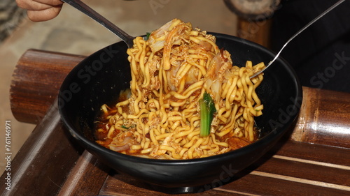 mie dok dok or mie get is Indonesian noodles soup