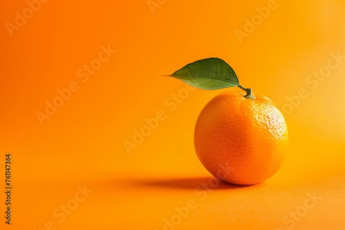 Bright Orange With Green Leaf