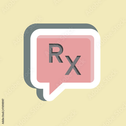 Sticker Prescription. suitable for education symbol. simple design editable. design template vector. simple illustration