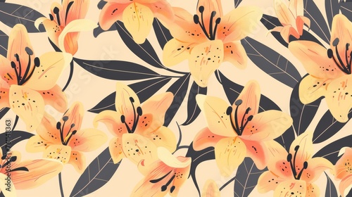 Cardwell lily flat minimal retro vintage colorful modern pattern photo