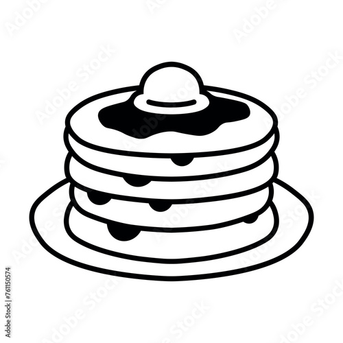 black vector pancake icon on white background