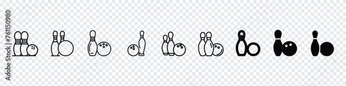 Bowling strike icon. Icon of bowling, Bowling ball and pin icon. Bowling pins with ball icon. Bowling icon.