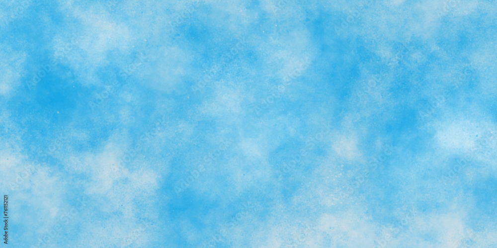 watercolor shades aquarelle painted cloudy sky background,  Abstract beautiful light blue cloudy sky clouds with stains, The summer is colorful clearing day Good weather with natural clouds.	