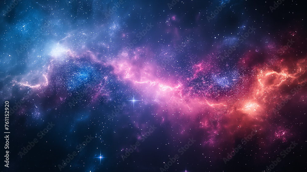 Naklejka premium 青と紫の宇宙