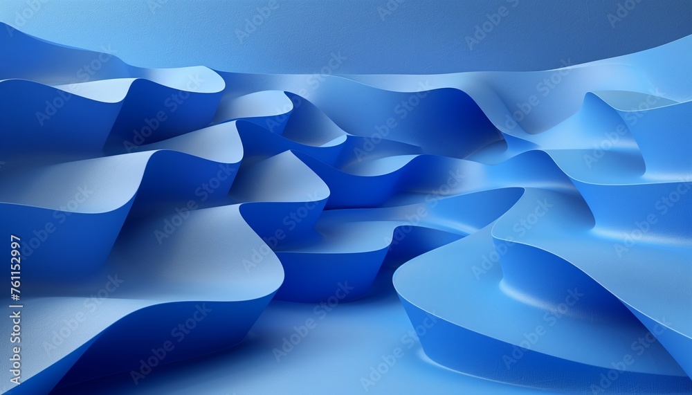 Abstract 3d render geometric composition blue background design - obrazy, fototapety, plakaty 