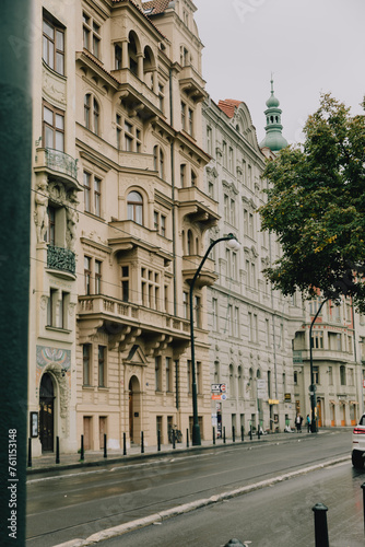 Buildings at the streets of Prague in a cloudy day © Serson