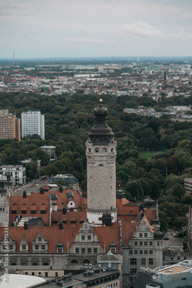 View from the top of City-Hochhaus in leipzig Germany