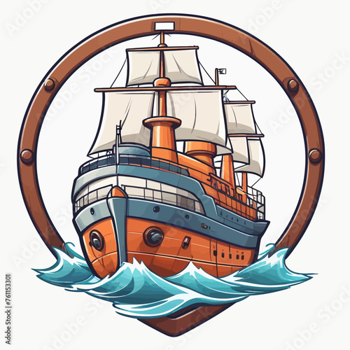 Ship Logo Cartoon Design Very Cool