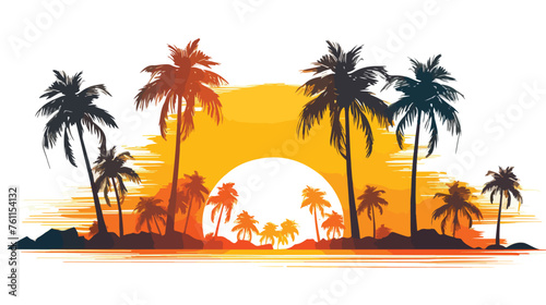Icon palms. Summer. flat vector isolated on white background