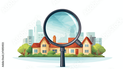 Icon real estate search flat vector isolated on white