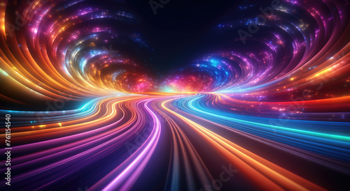 Abstract colorful wavy road background landscape wallpaper design  dynamic color lines