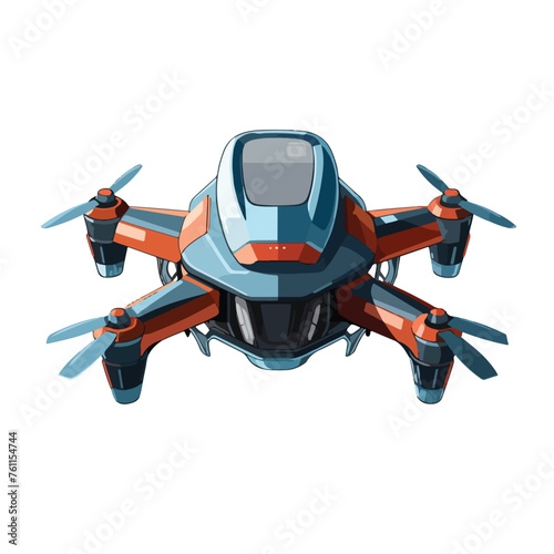 Fototapeta Naklejka Na Ścianę i Meble -  A hybrid VTOL drone illustration capable of vertical