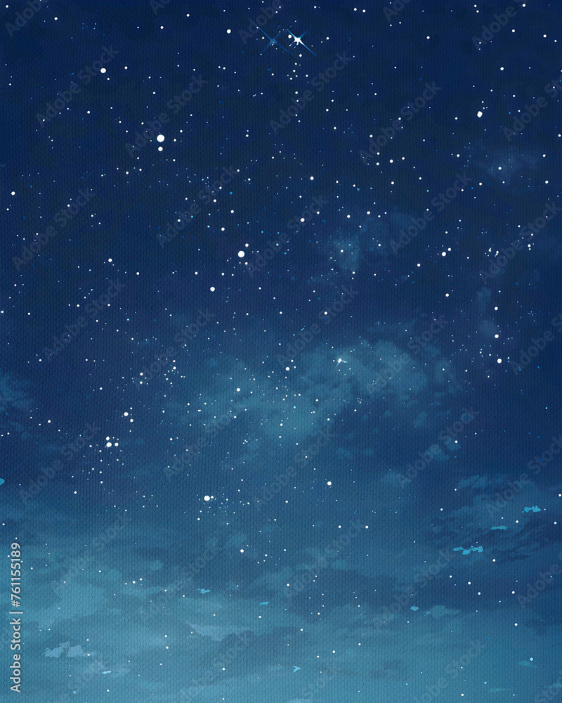 Fototapeta premium Starry night sky with stars, canvas texture