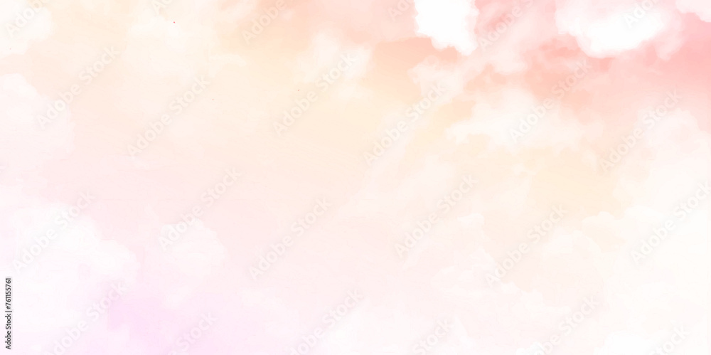 Pink sky and white cloud detail. Sugar cotton pink clouds for design. Summer heaven with colorful clearing sky. Pink sky and white cloud detail in background.