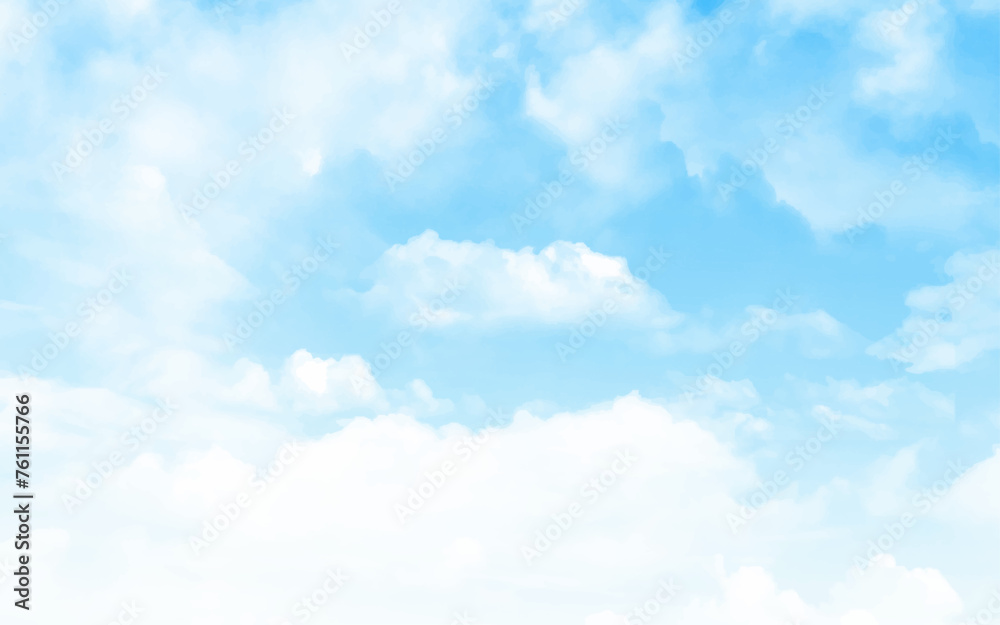 Background with clouds on blue sky. Clearing day and Good weather in the morning. Vector background Background with clouds on blue sky. Clearing day and Good weather in the morning. Vector background