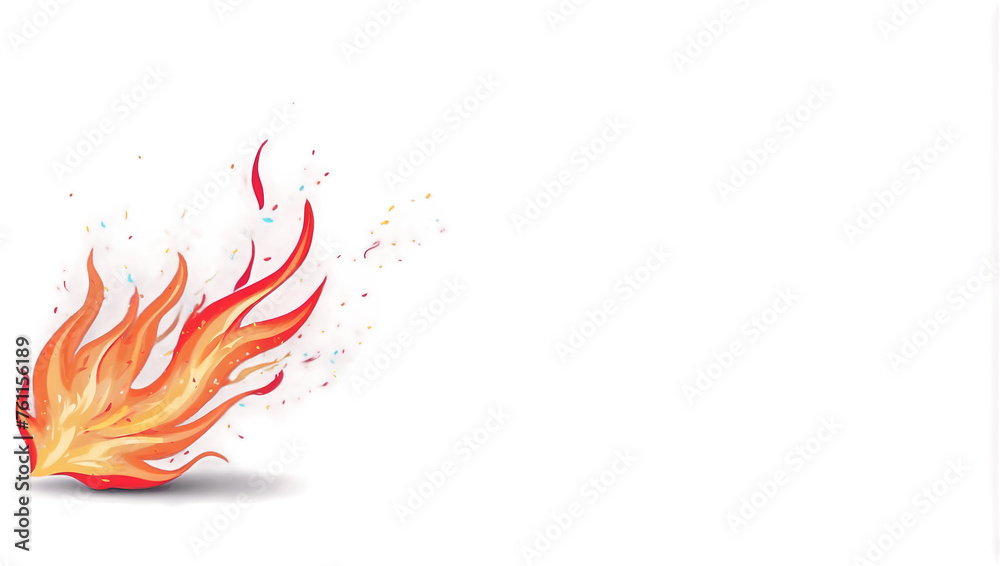 Flames bursting with brightness and dynamism, cleanly separated from any backdrop Generative AI