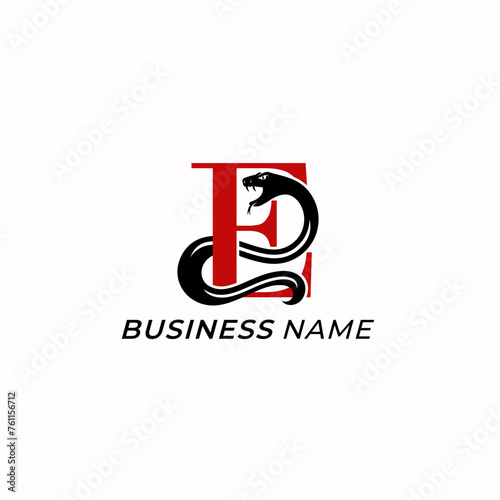 design logo letter E and snake