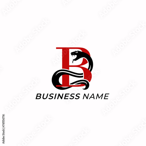 logo design creative letter B and snake photo