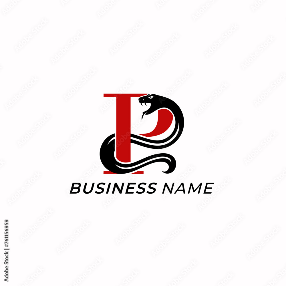 logo design creative letter P and snake logo design creative letter P and snake