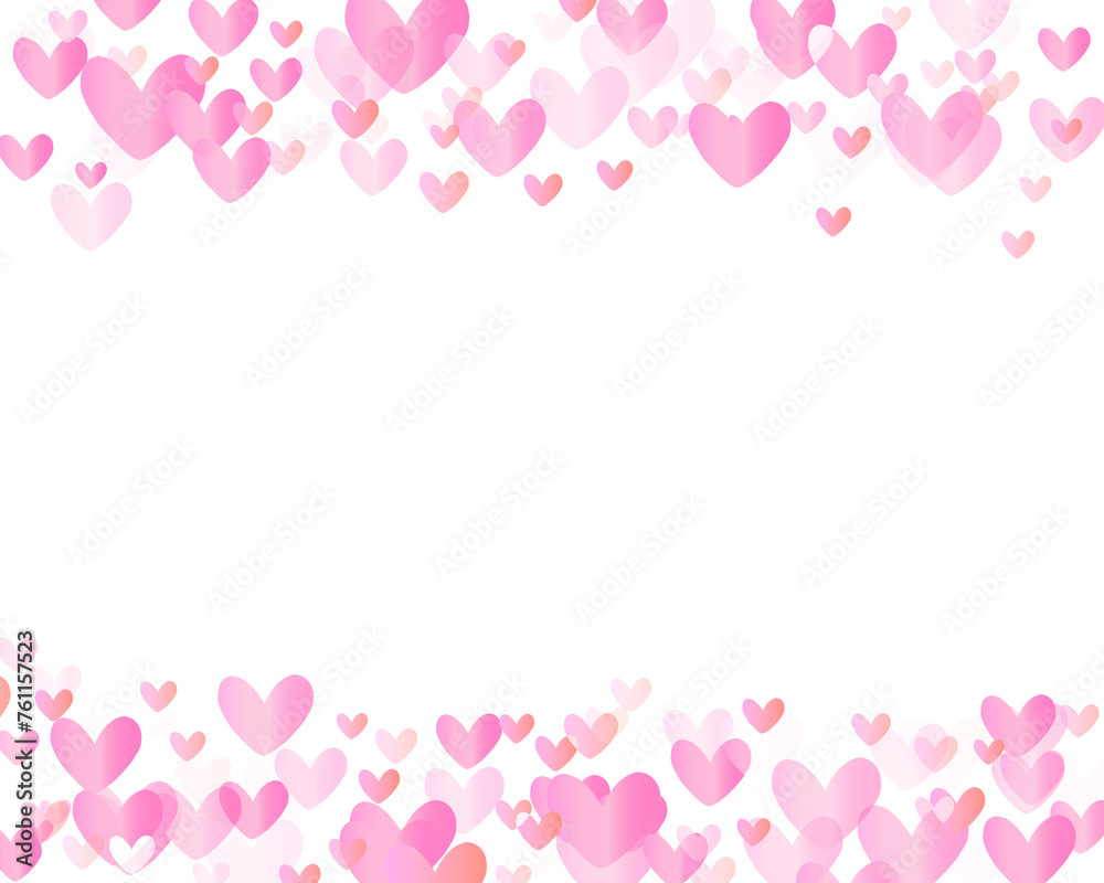 Pink hearts confetti frame