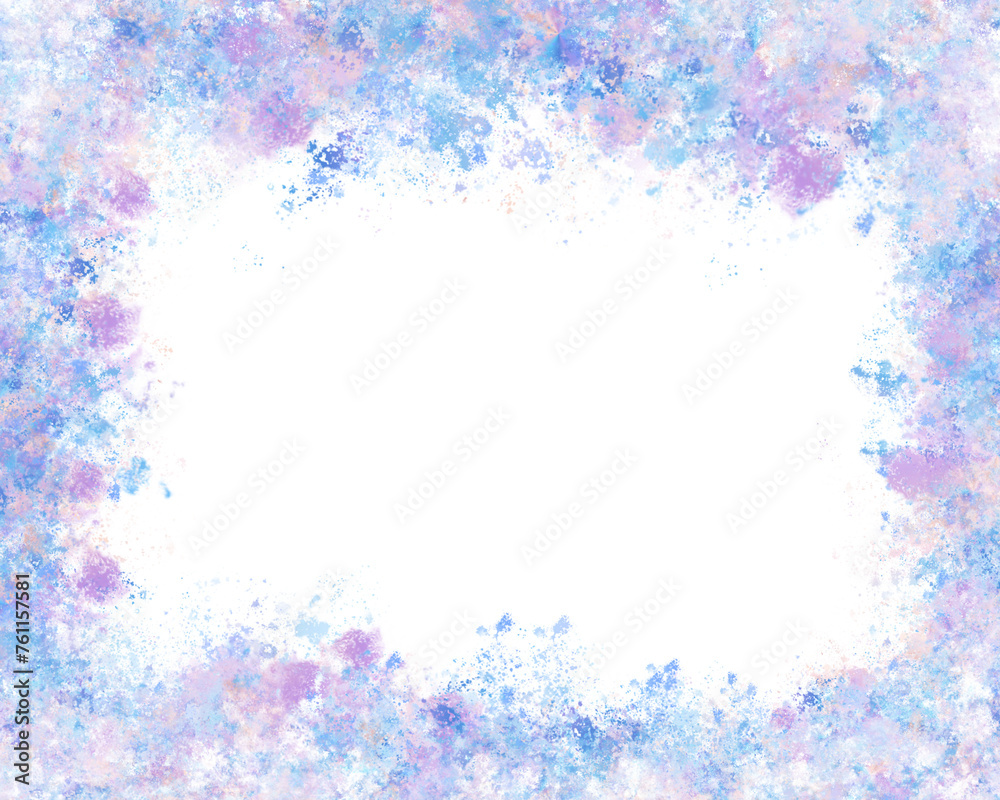 Fototapeta premium Abstract watercolour paint frame art blue purple