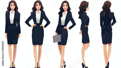 Beautiful businesswoman avatar character flat vector