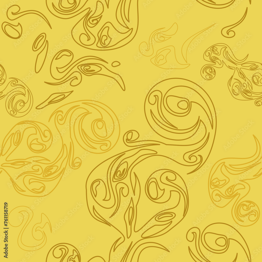 Editable Outline Style Golden Floral Motif Vector Seamless Pattern for Creating Background and Decorative Element Editable Outline Style Golden Floral Motif Vector Seamless Pattern for Creating Background and Decorative Element