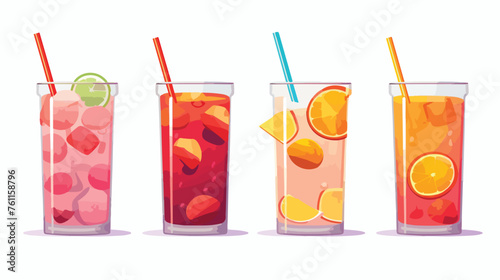 Beverage menu design flat vector