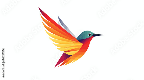Bird Logo Colorful Design Illustration flat vector © Roses