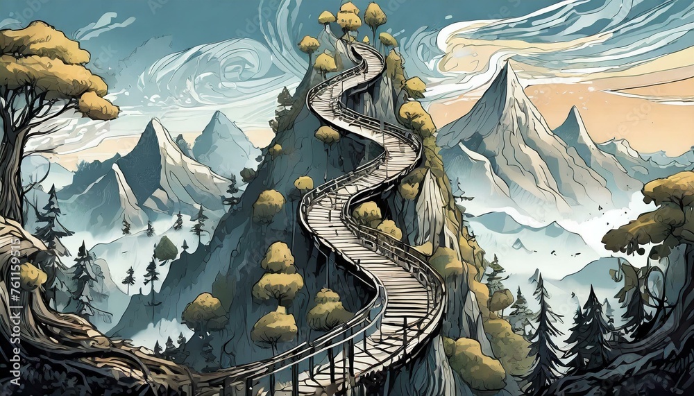 Obraz premium Stair on the mountain 