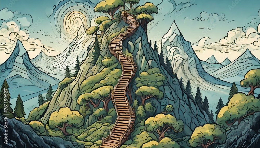 Fototapeta premium Stair on the mountain 