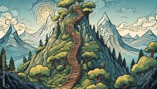 Stair on the mountain 