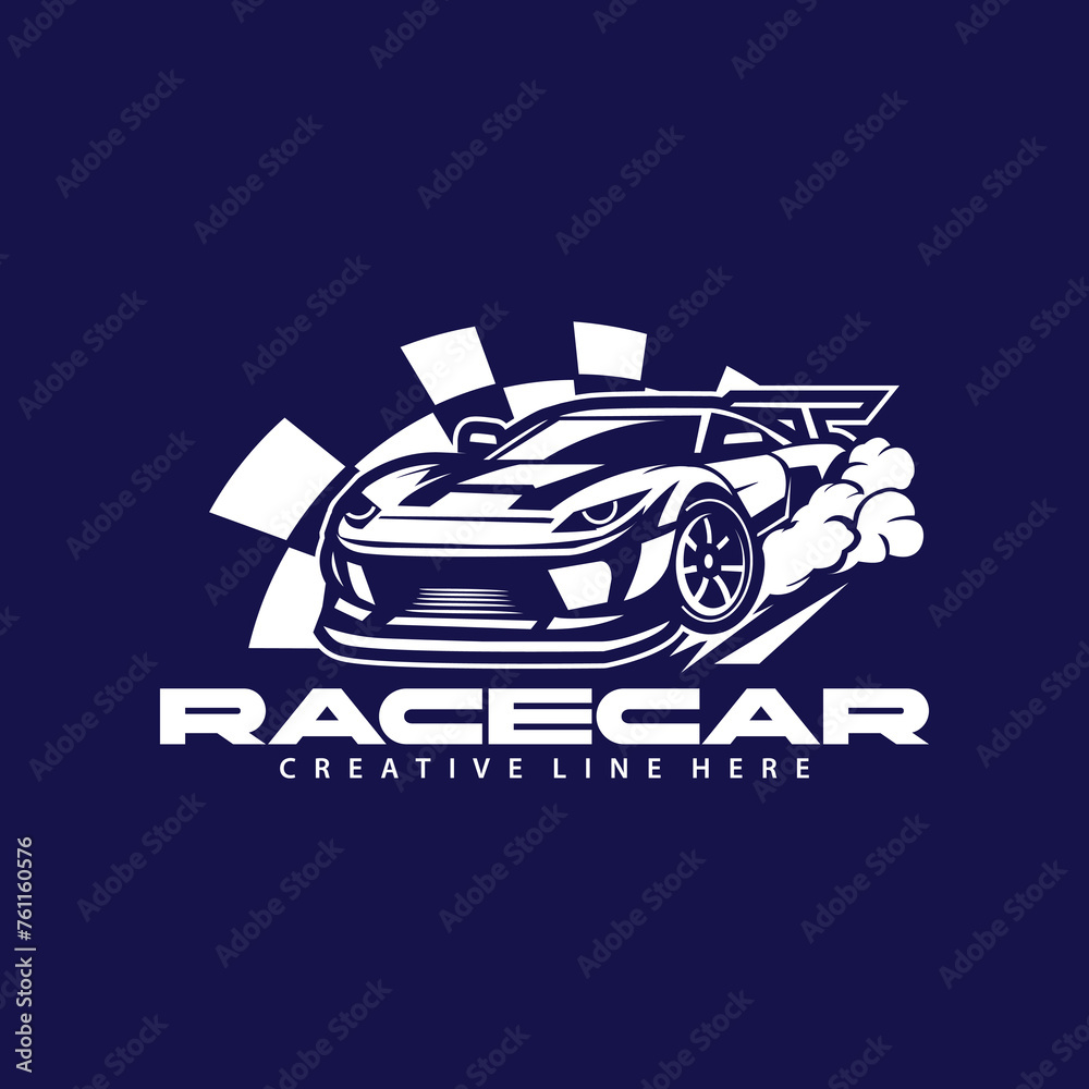 Obraz premium race car on the finish line