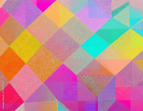 Pastel Prism: Abstract 3D Gloss Texture Wall with Geometric Shapes"
