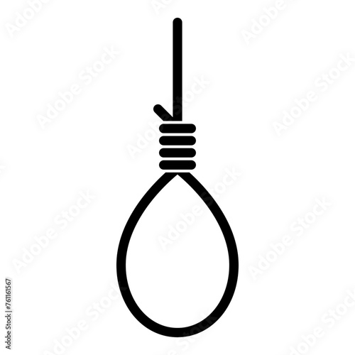 Suicide hang rope icon on white background