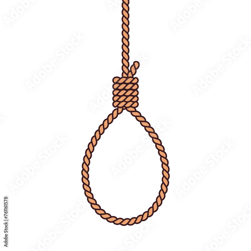 Suicide hang rope icon on white background